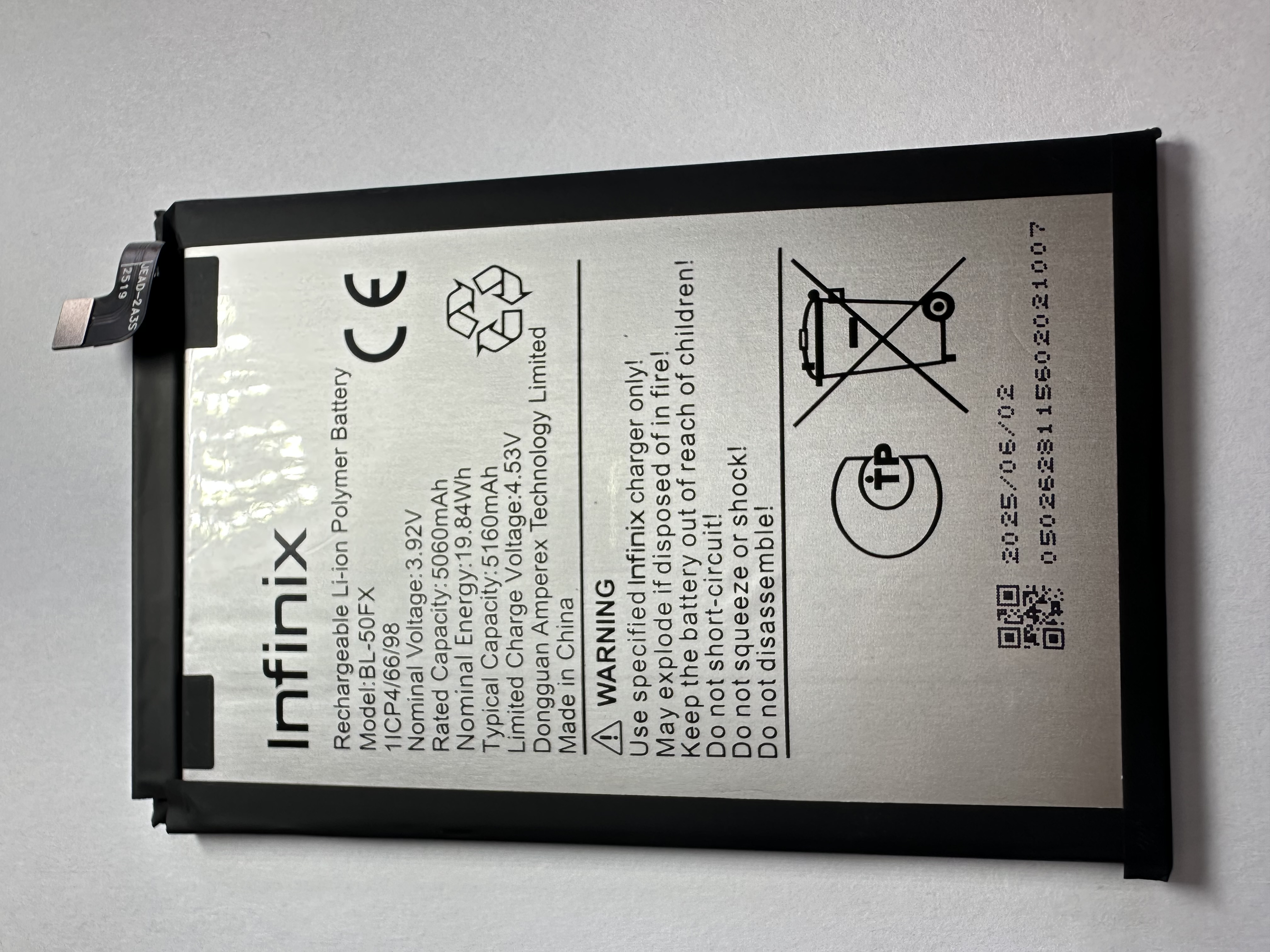 Bateria infinix Hot 60 Pro Modelo:BL-50FX