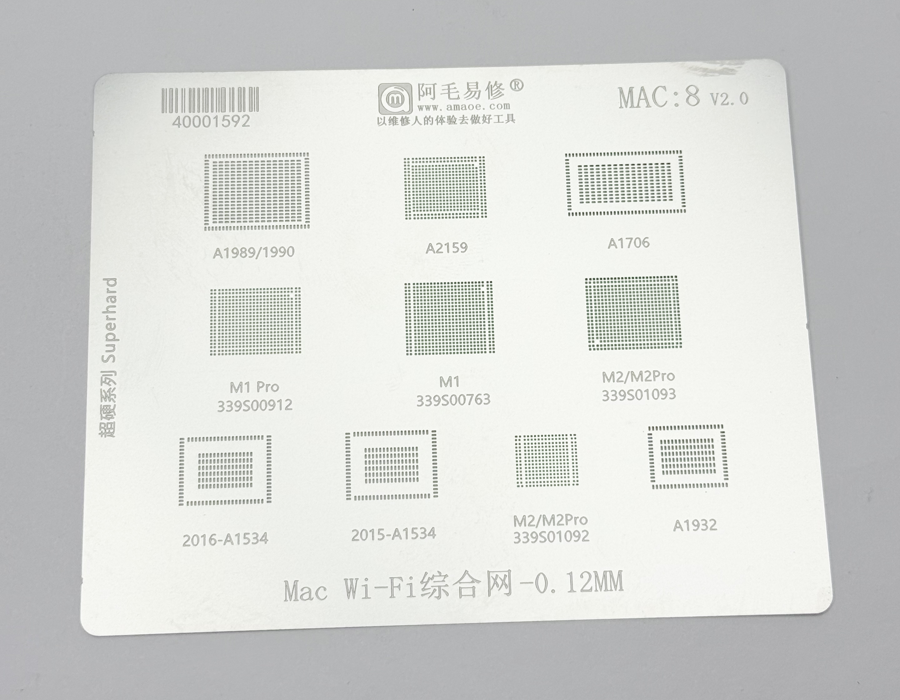 Stencil Amaoe Macbook para IC / CPU / MEMORIAS / RAM MAC 1 AL 9
